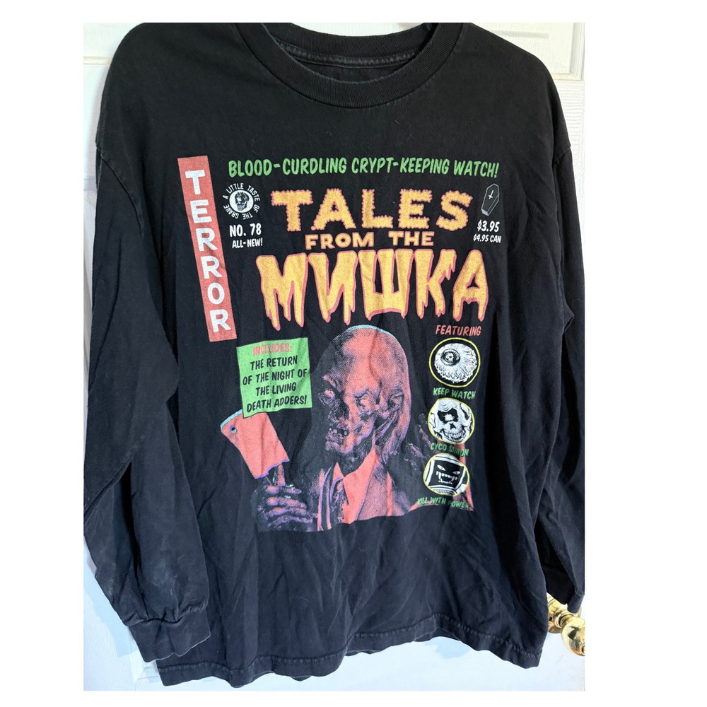 Mishka MNWKA Tales from the crypt 100% cotton mens L long sleeve t shirt USA